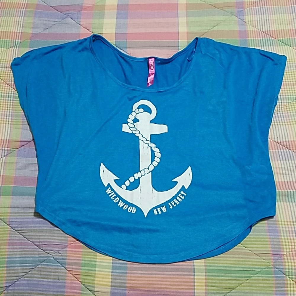 Blue Wildwood NJ crop top - NWOT